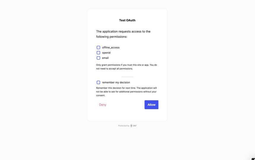 Example Consent Screen