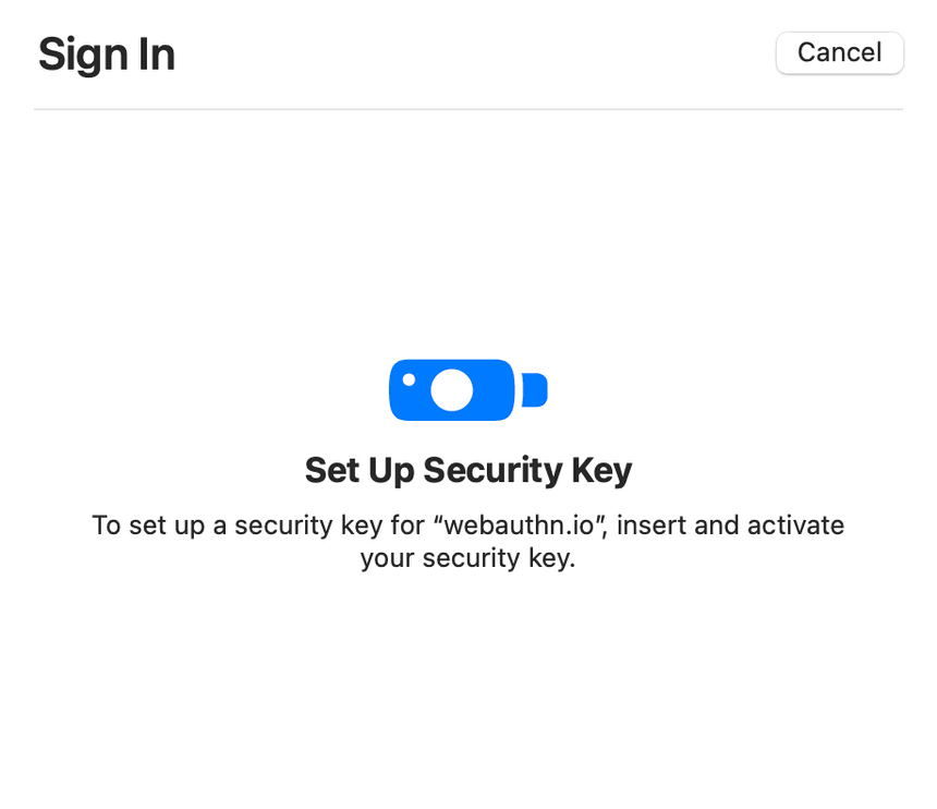 WebAuthn security key